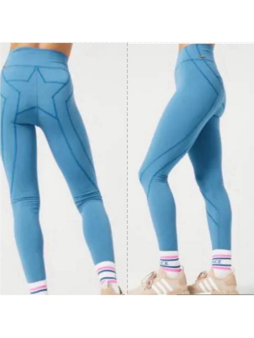 L*Space Active Oceanside Star Power Legging Blue size large